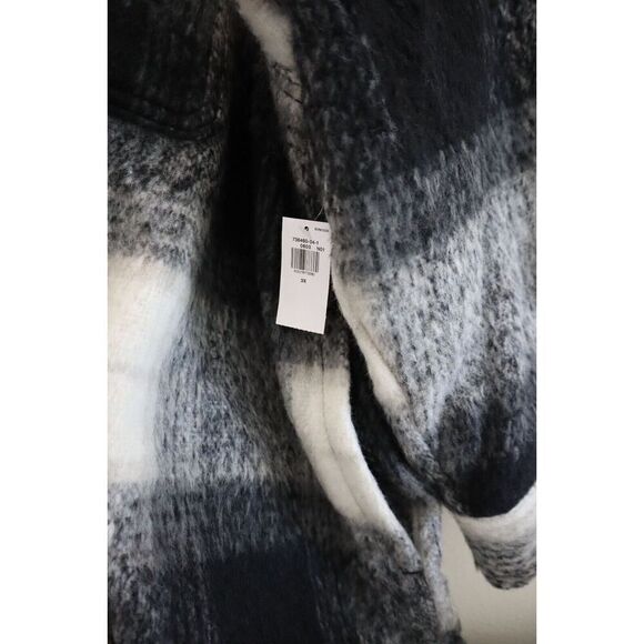 Old Navy Women's Sz 3X Black Plaid Printed Flannel Long Utility Shacket - Picture 4 of 15